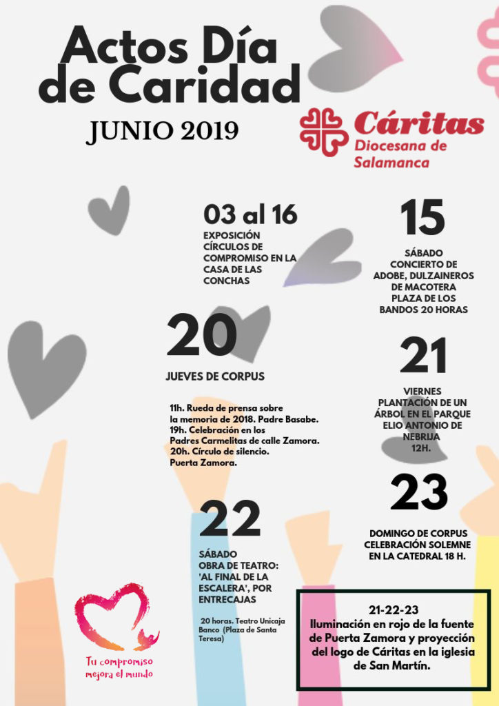 Cáritas invita a secundar el Día de la Caridad con varios actos